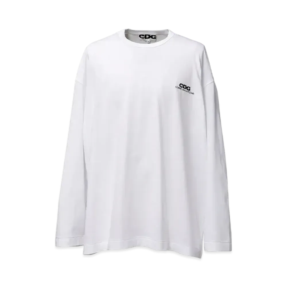 COMME des GARCONS CDG Oversized Long Sleeve T-Shirt Small Logo "White"