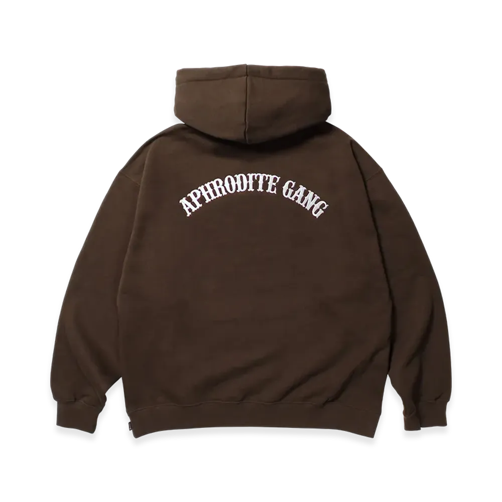 APHRODITEGANG Arch Logo Hooded Sweat Shirt "Brown"