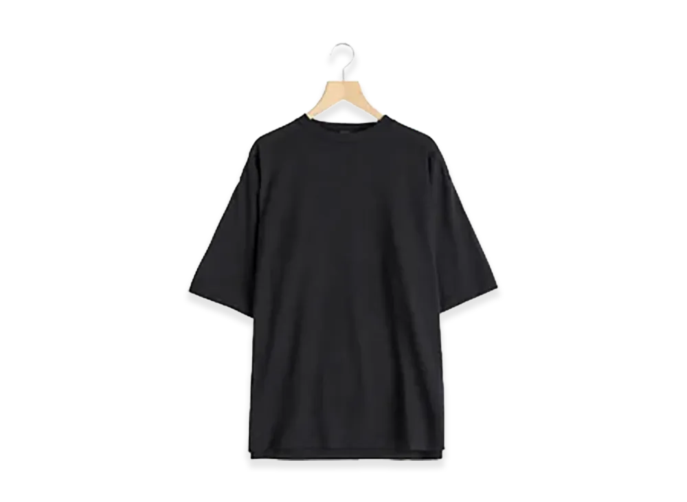 COMOLI Wool Mesh Short Sleeve T-Shirt "Charcoal"