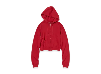 AURALEE Women's High Twist Light Sweat Zip Parka "Red"