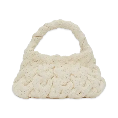 JW ANDERSON Cable Knit Top Handle Bag "White"