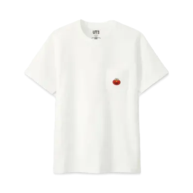 KAWS x Uniqlo x Sesame Street Elmo Pocket Tee "White"