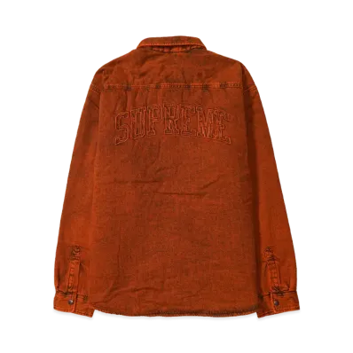 Supreme Shearling Lined Denim Work Shirt "Overdyed Orange" (25FW)