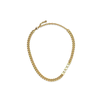 GUCCI Chain Necklace With Gucci Script "Yellow Gold"