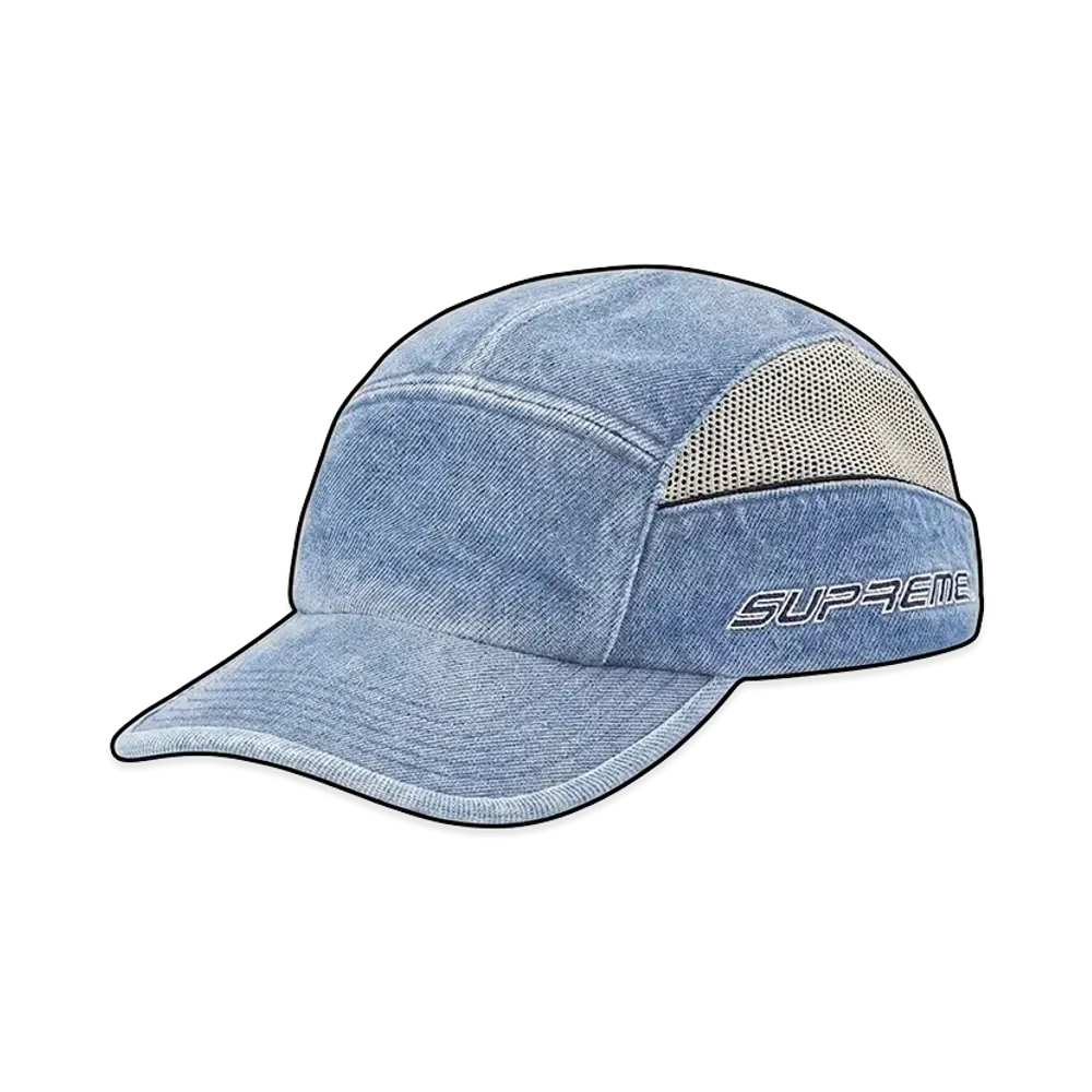 Supreme Side Mesh Piping Camp Cap "Denim"