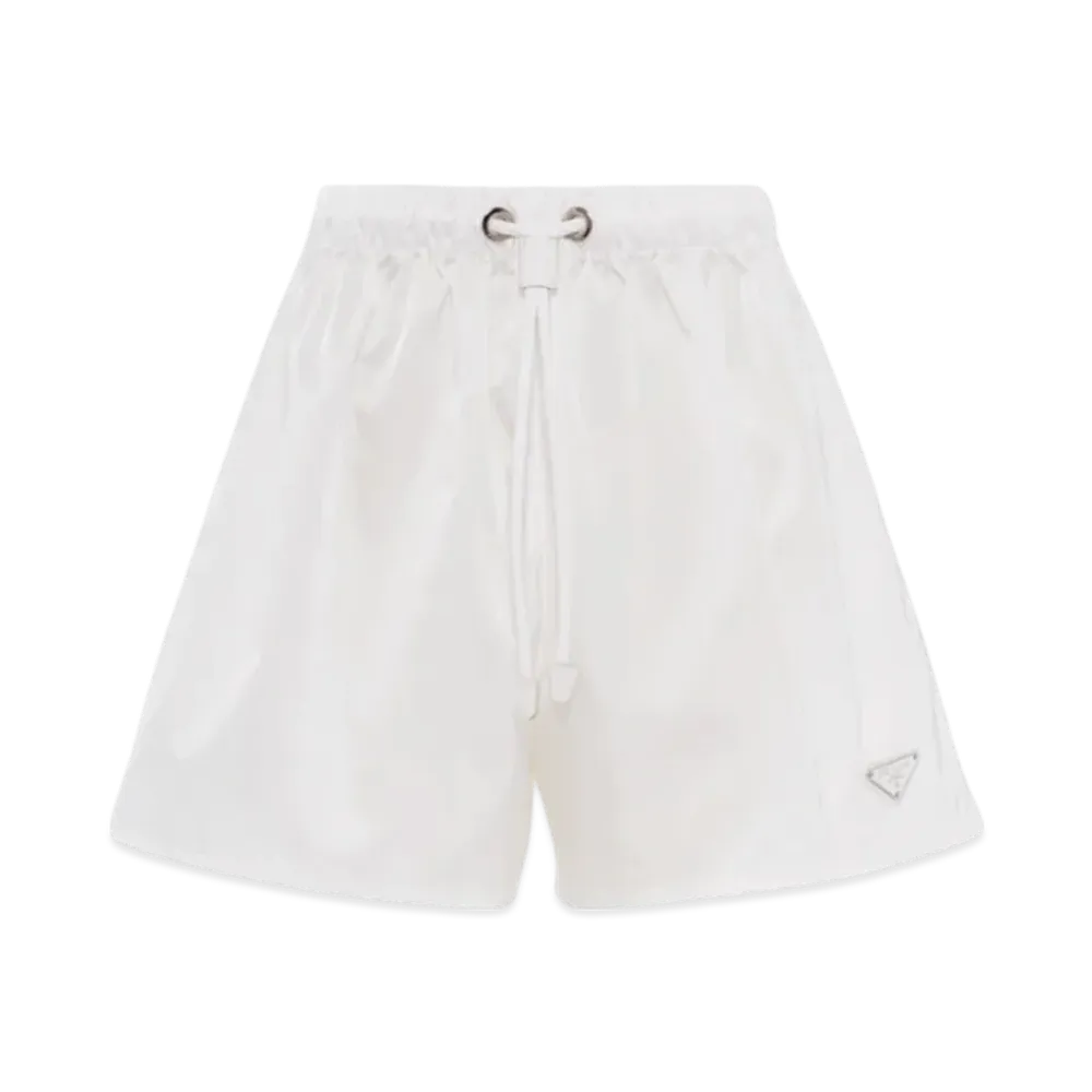 PRADA Women's Re-Nylon Gabardine Shorts "White"