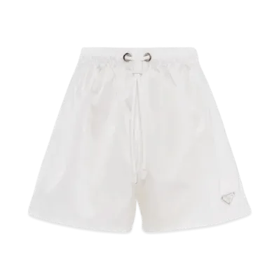 PRADA Women's Re-Nylon Gabardine Shorts "White"