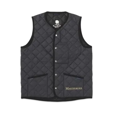 mastermind WORLD x Lavenham CollarleSS Gilet "Black"