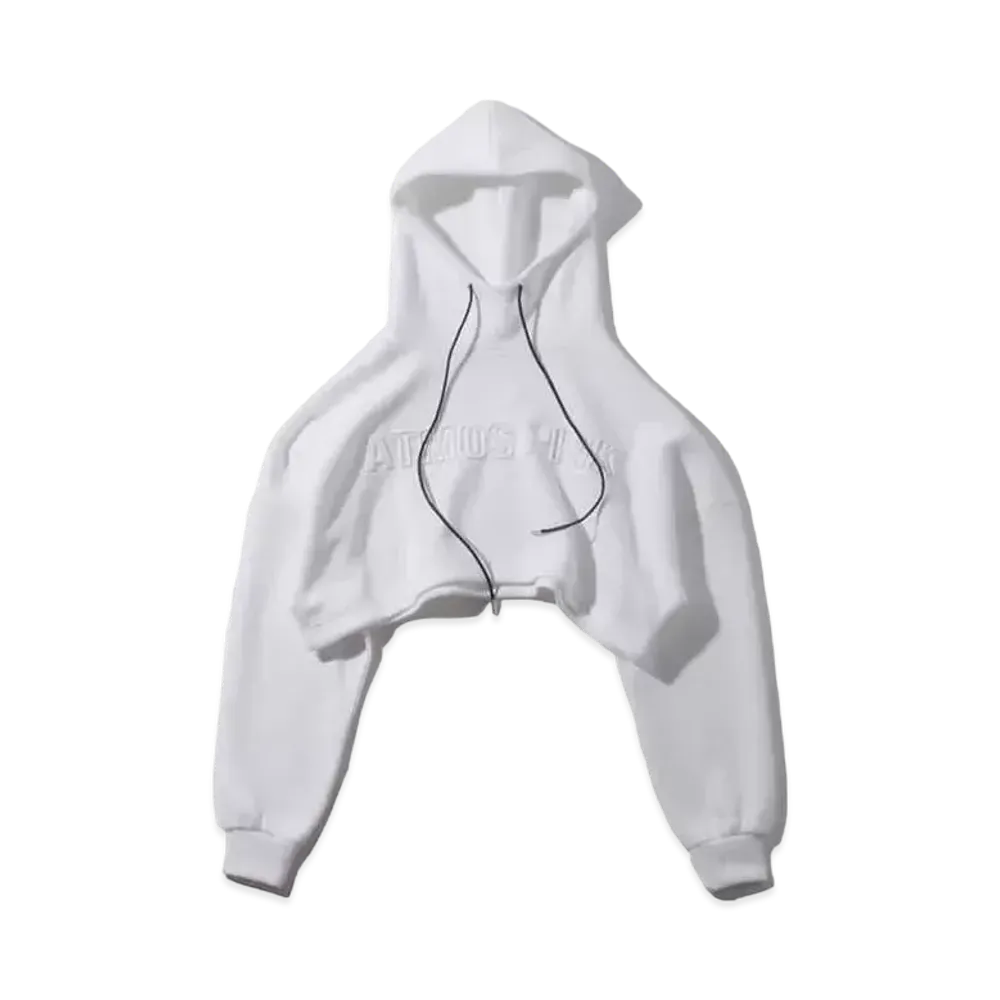 atmos pink Embossed Hoodie "White"