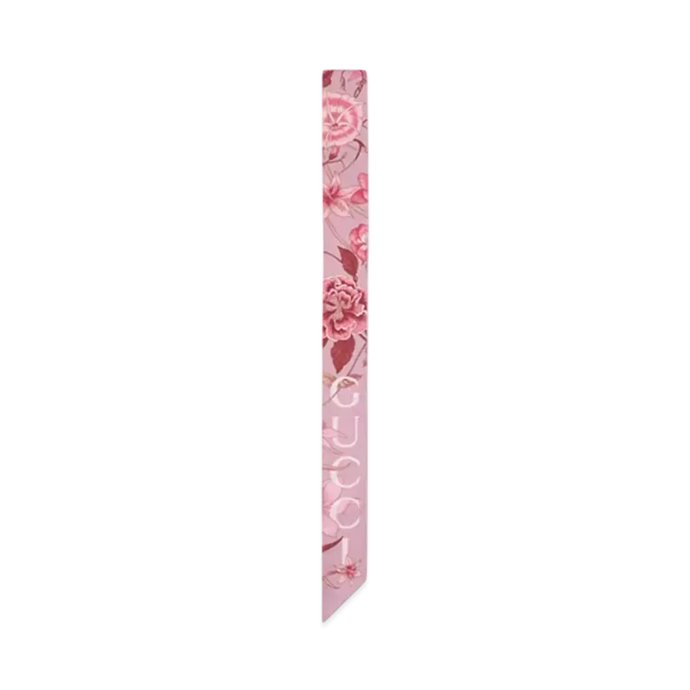 GUCCI Printed Silk Neck Bow "Pink"