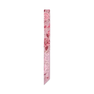 GUCCI Printed Silk Neck Bow "Pink"