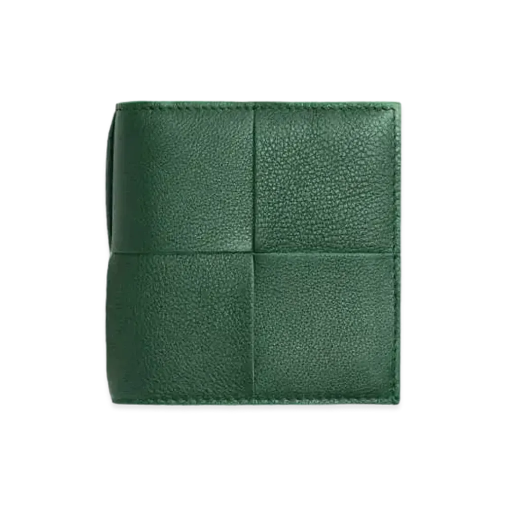 Bottega Veneta Casette Maxi Intrecciato Calfskin Slim Bi-fold Wallet "Rain Tree/Parakeet"