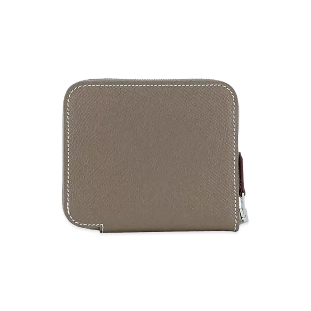 Hermes Azap Silk In Compact Veau Epsom "Etoupe/Mauve Sylvestre/Silver"