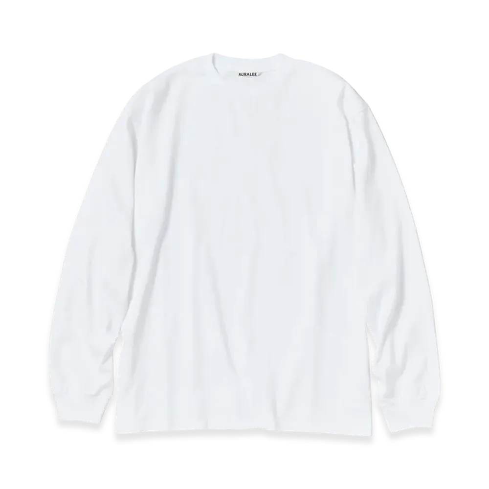 AURALEE Luster Plaiting L/S Tee "White"