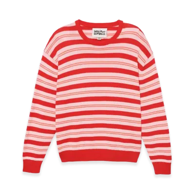 ZARA x Bad Bunny Benito Antonio Relaxed Fit Striped Sweater "Red"