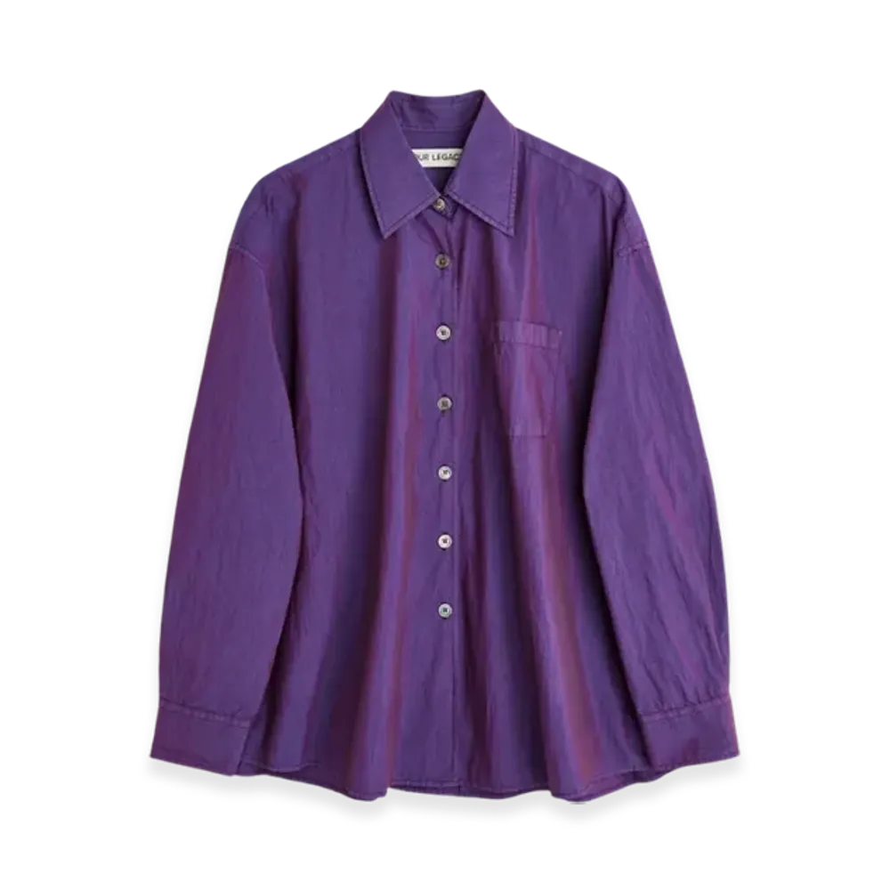 OUR LEGACY Borrowed Shirt Parachute Poplin "Blackcurrant"