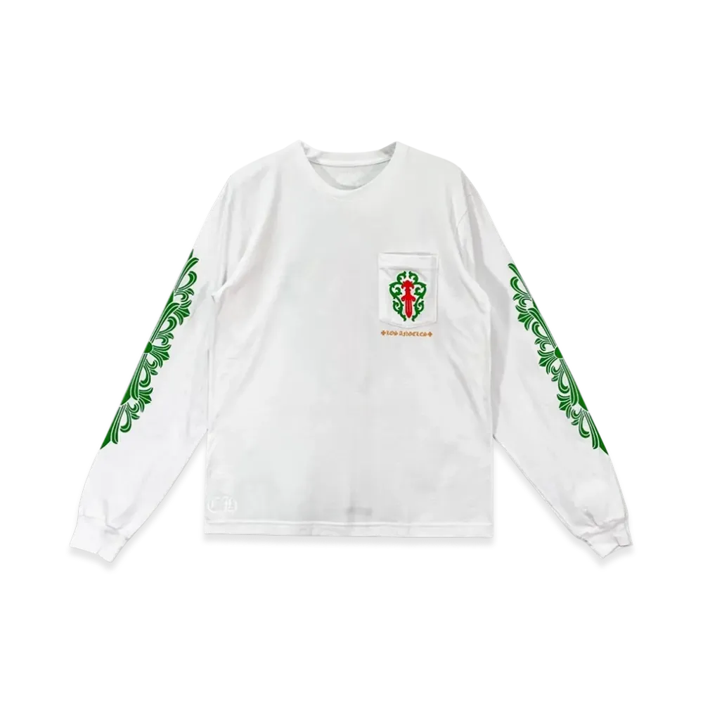 Chrome Hearts Los Angeles Exclusive Dagger Print L/S Cut Sewn "White/Green"