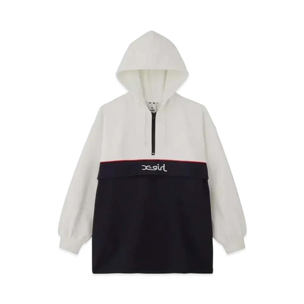 X-Girl Bicolor Anorak Sweat Dress "White"