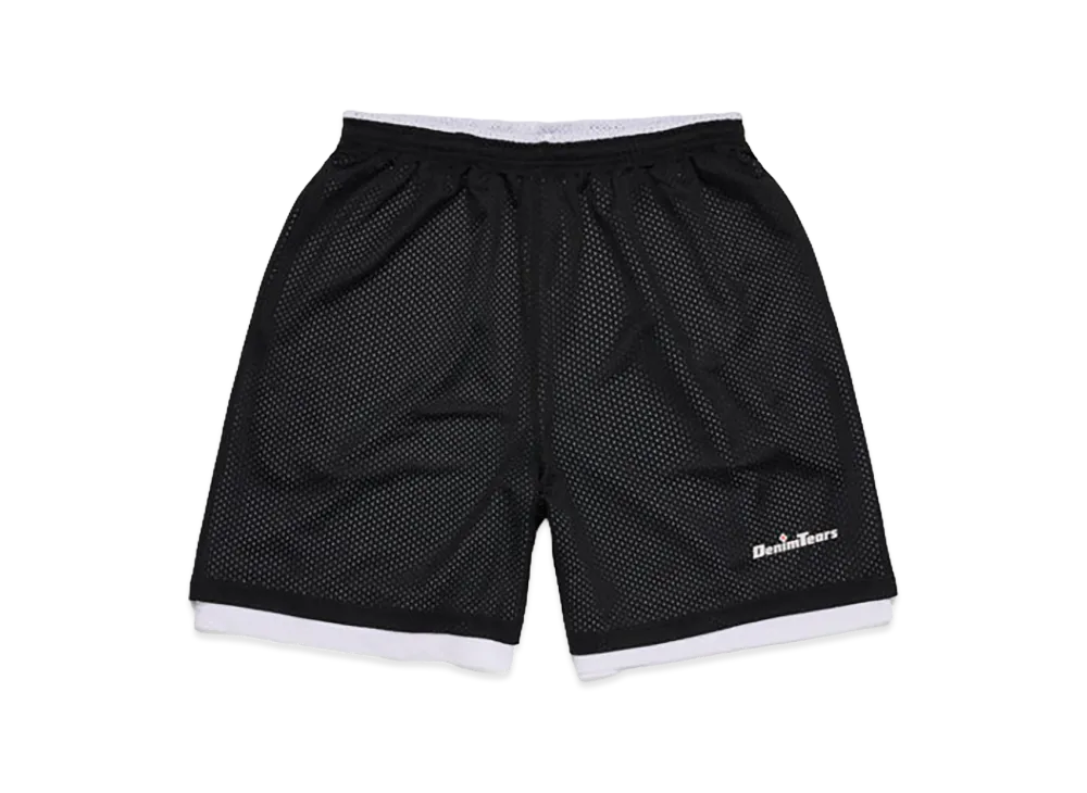 DENIM TEARS DT Sport Double Layer Mesh Short "Black"
