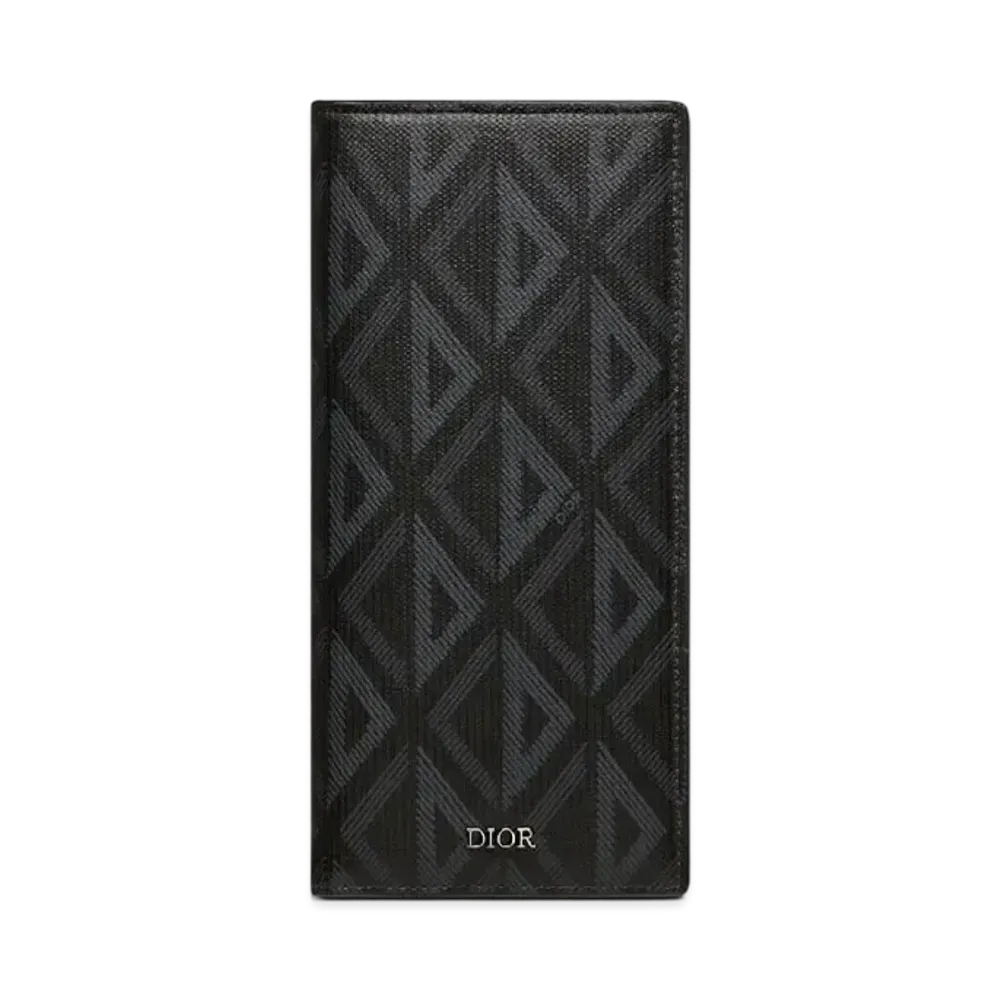 Dior Vertical Long Wallet CD Diamond Canvas "Black"