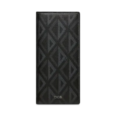 Dior Vertical Long Wallet CD Diamond Canvas "Black"