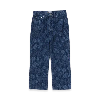 A BATHING APE Japanese Indigo Art Camo Relaxed Fit Denim Pants "Indigo"