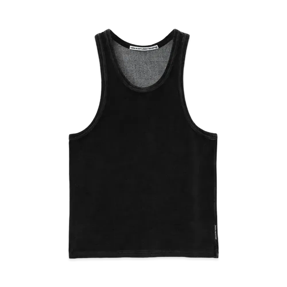 Alexander Wang Velor Crew Neck Tank Top "Washed Pepper"