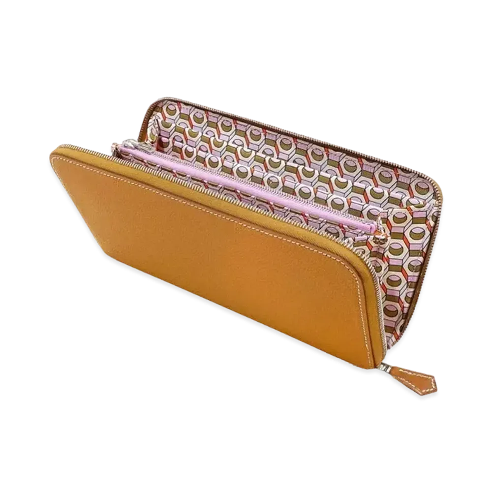 Hermes Azap Silk'In Long Veau Epsom/Silk "Gold/Mauve Sylvestre/Silver"