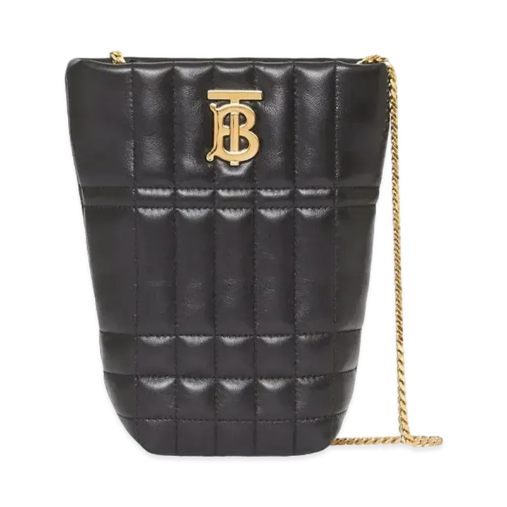 Burberry Micro Quilted Lambskin Lola Bucket Bag "Black"