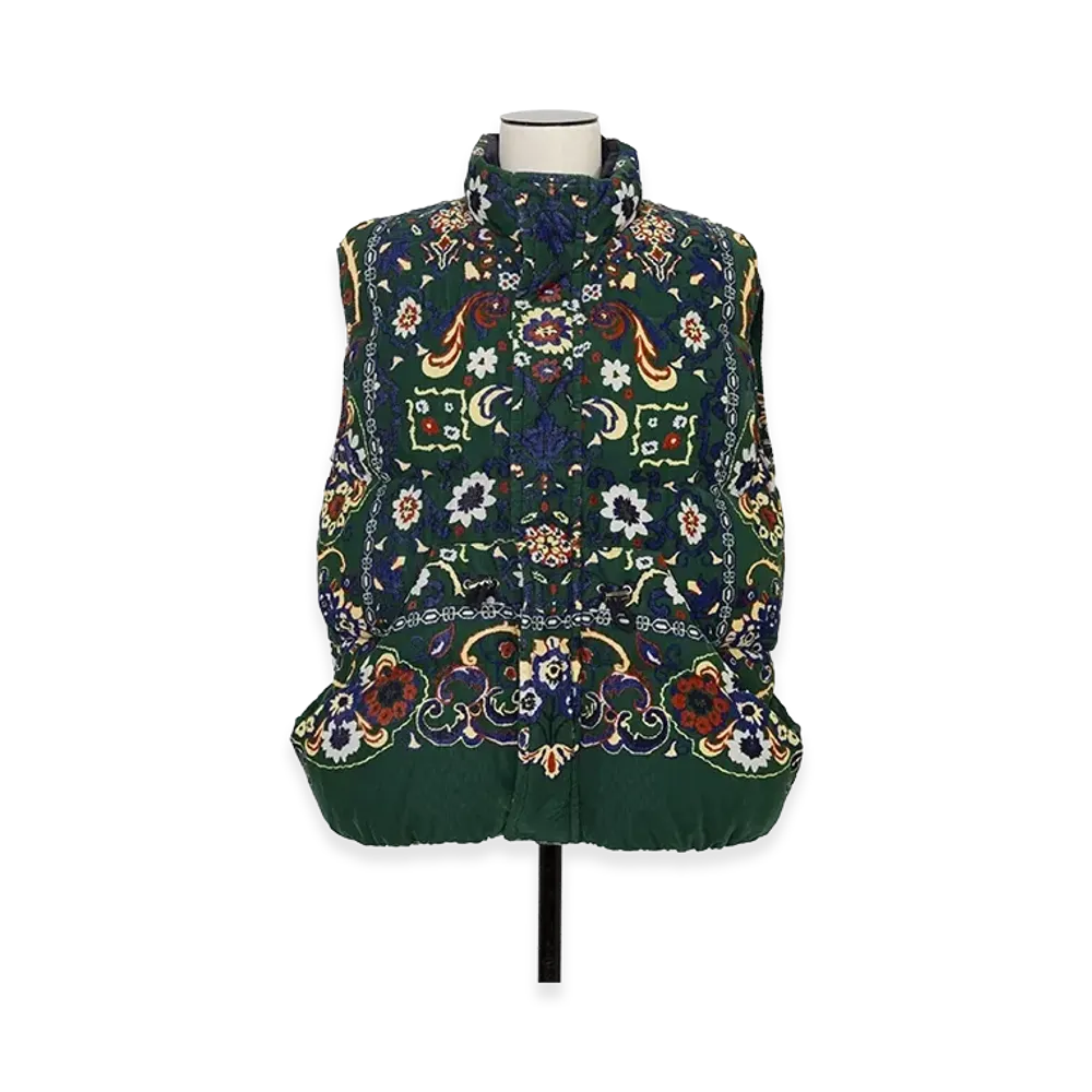 sacai Floral Print Corduroy Vest "Green"