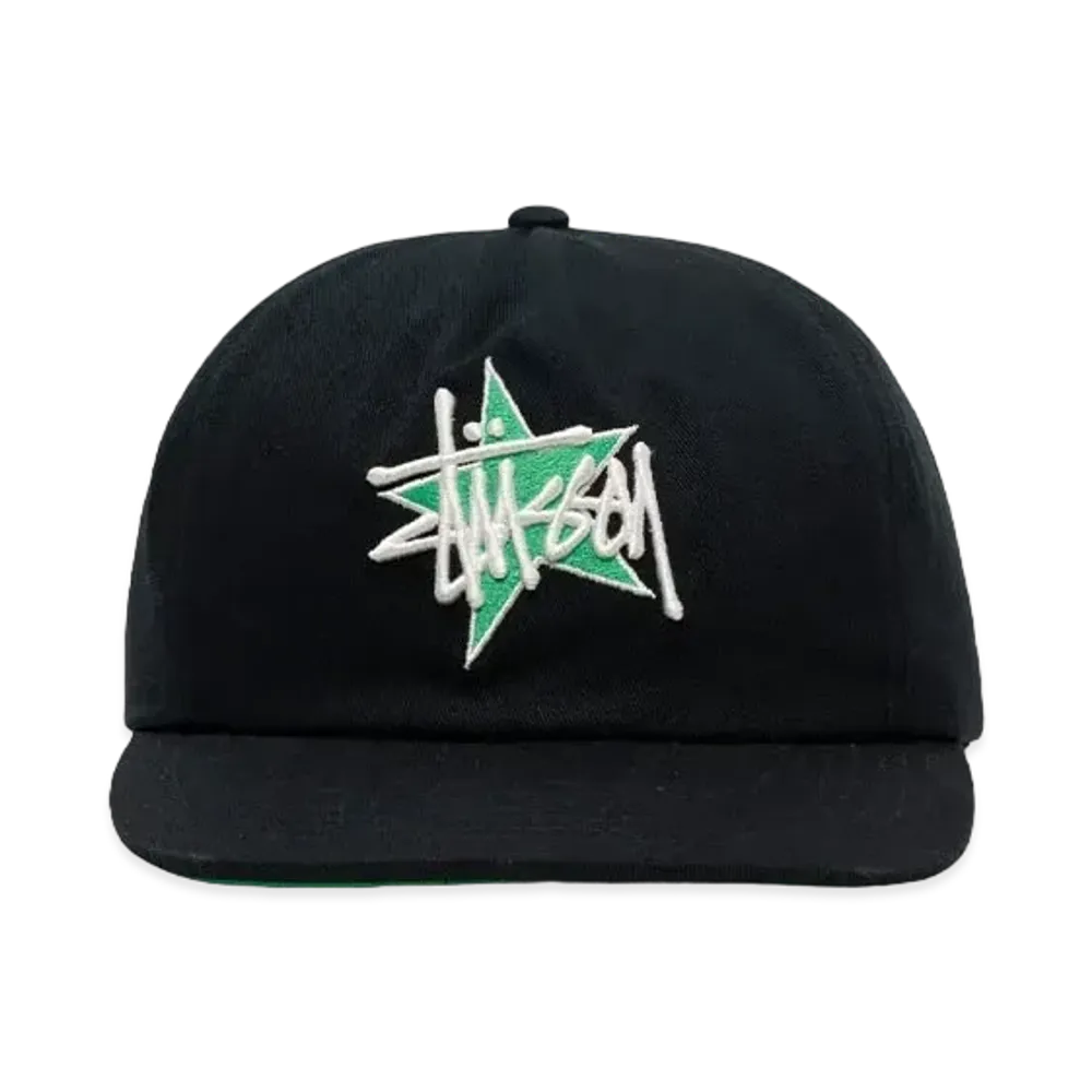 Stussy Mid-Depth Basic Star Strapback "Black"