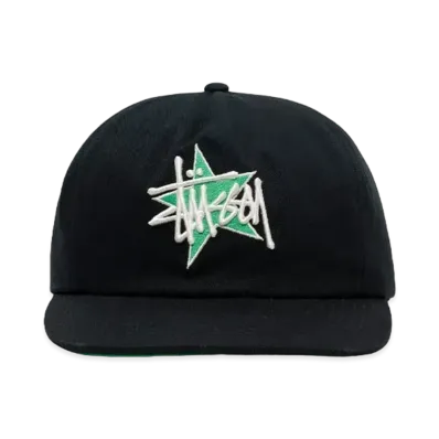 Stussy Mid-Depth Basic Star Strapback "Black"