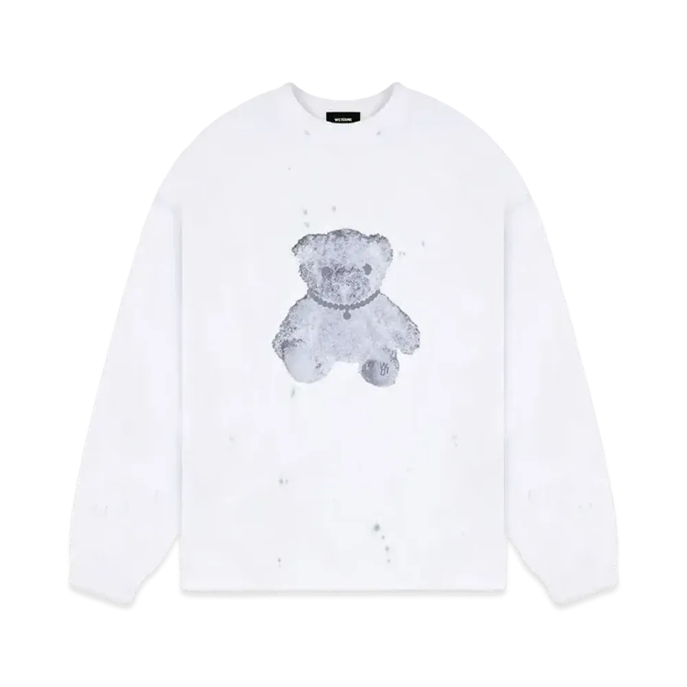 WE11DONE Necklace Teddy Long Sleeve T-shirt "White"