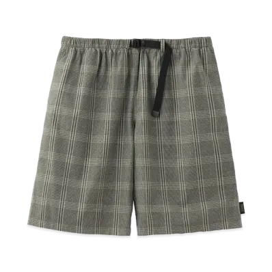 SEDAN ALL-PURPOSE Cotton Linen Plaid Shorts "Olive Houndtooth"