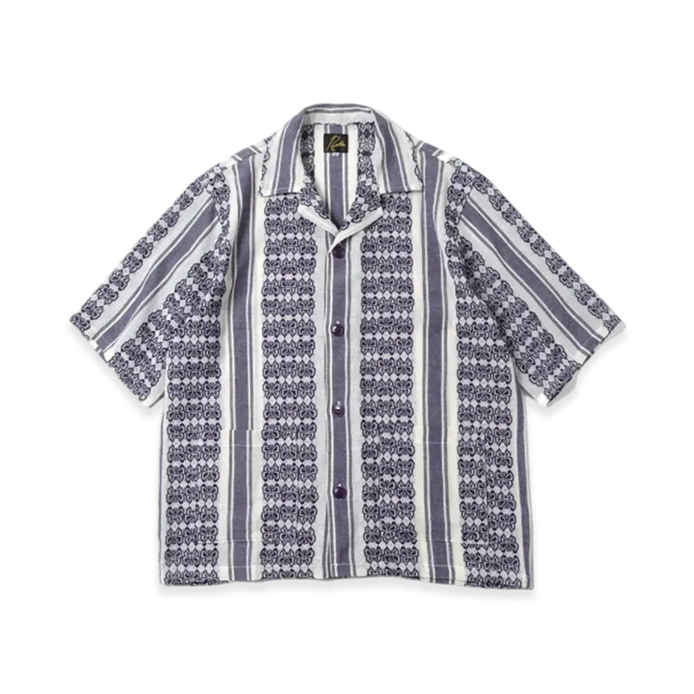 NEEDLES Papillon Stripe Dobby Cabana Shirt "White"