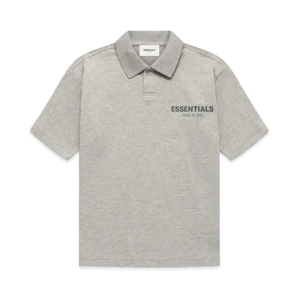 FEAR OF GOD ESSENTIALS KIDS SS POLO "Dark Heather Oatmeal"