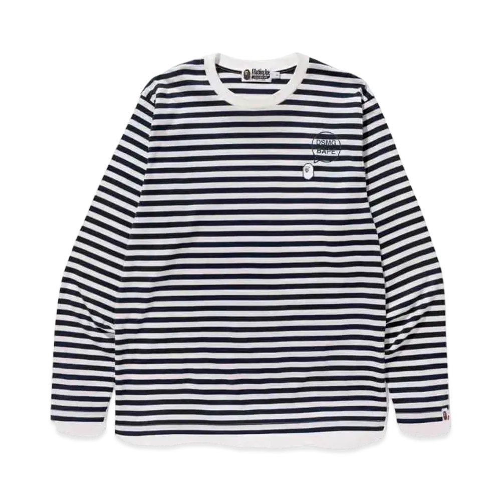 A BATHING APE x Dover Street Market Hoop L/S Tee "Navy"