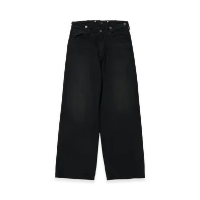 T.T Taiga Takahashi LOT.209 Buckle-Backed Trousers "Damaged Sumi Dyed Black"