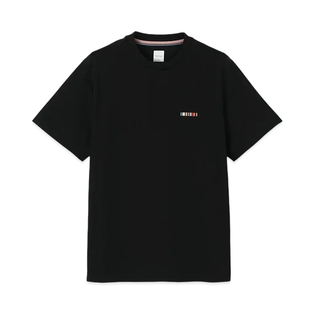 Paul Smith Signature Stripe Bar Short Sleeve Cut And Sew "Black"