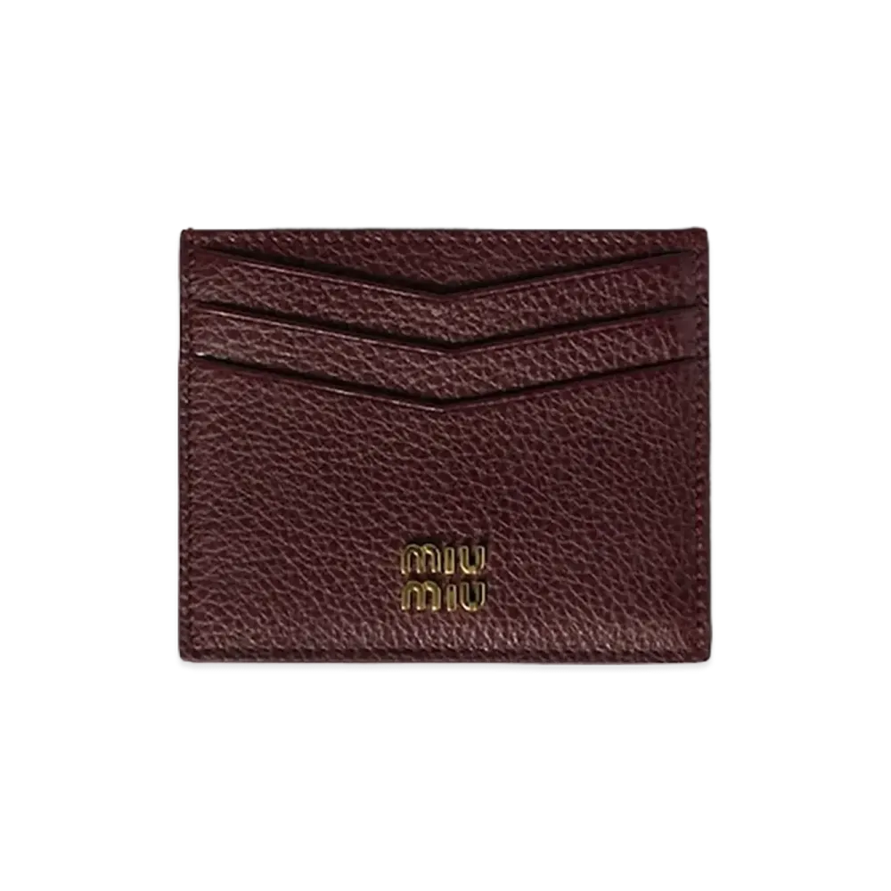 MIU MIU Leather Card Case "Burgundy"
