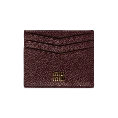 MIU MIU Leather Card Case "Burgundy"