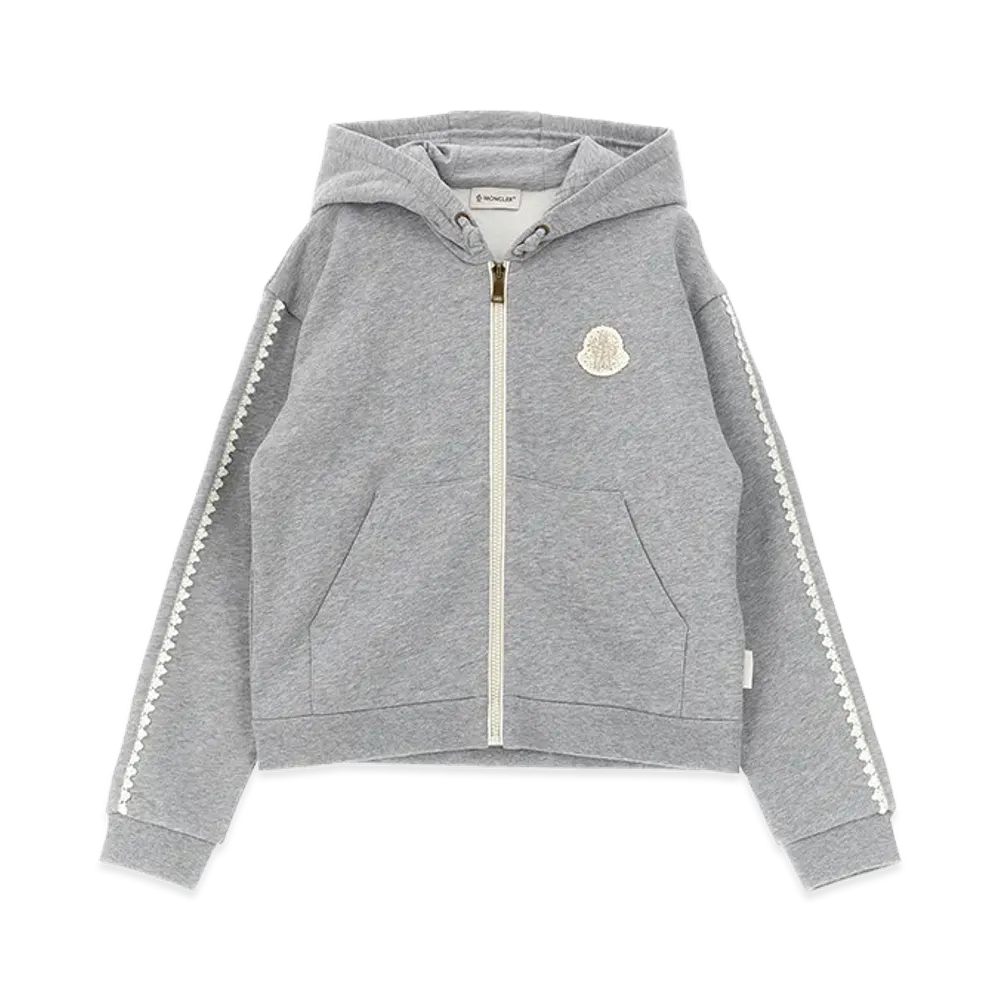MONCLER Kids Crochet Details Hoodie "Gray"