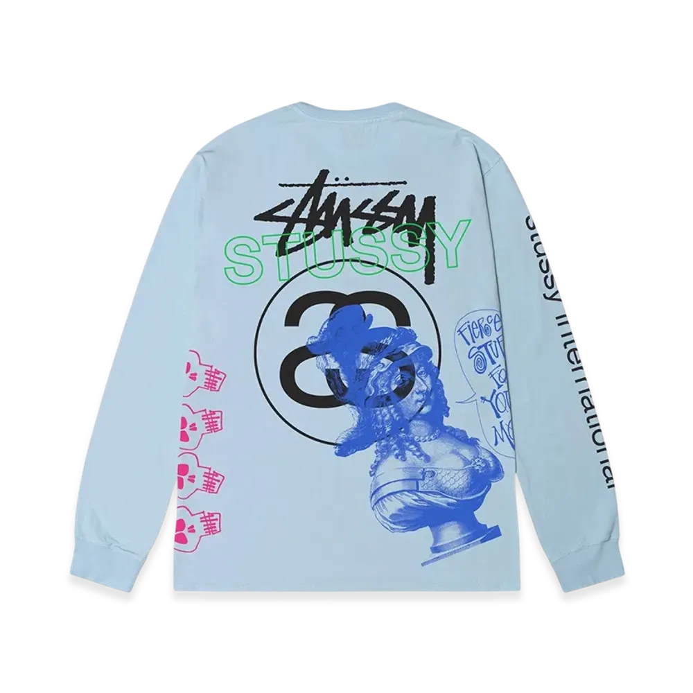 Stussy Test Strike Pigment Dyed LS Tee "Sky Blue"