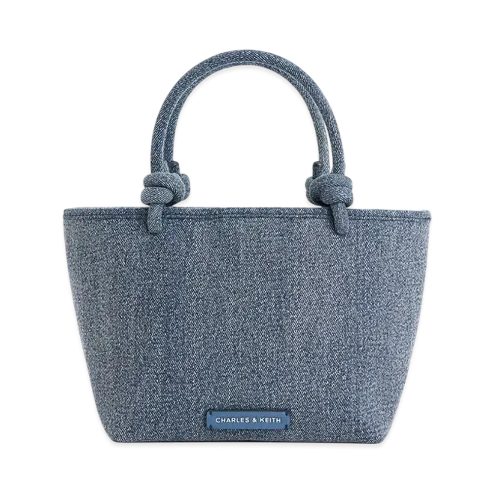 CHARLES & KEITH Sabine Knot-Handle Tote Bag "DenimBlue"