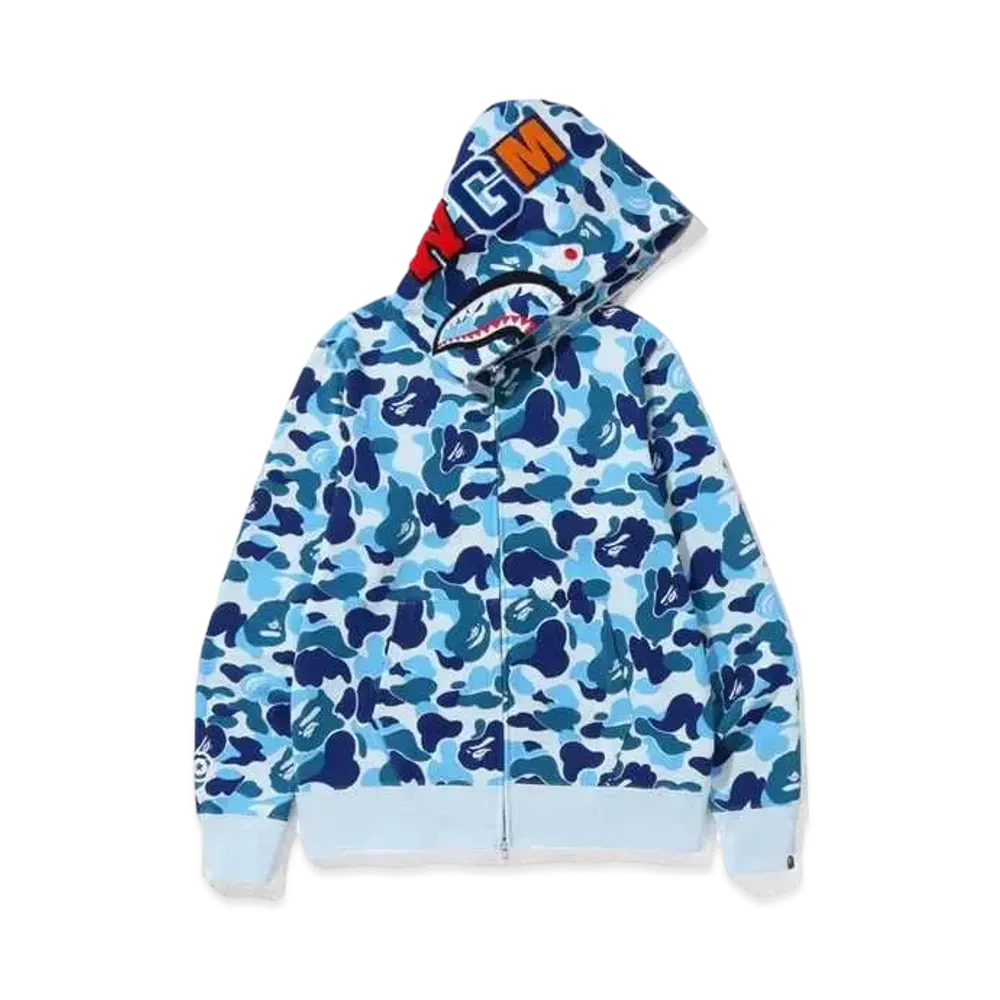 A BATHING APE Big ABC Camo Shark Full Zip Hoodie "Blue"