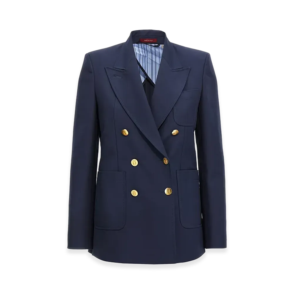 GUCCI Women's Double-Breasted Blazer "Blue"