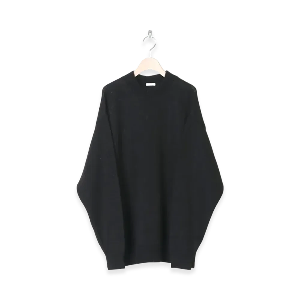 COMOLI Black Alpaca Crew Neck Knit "Black"