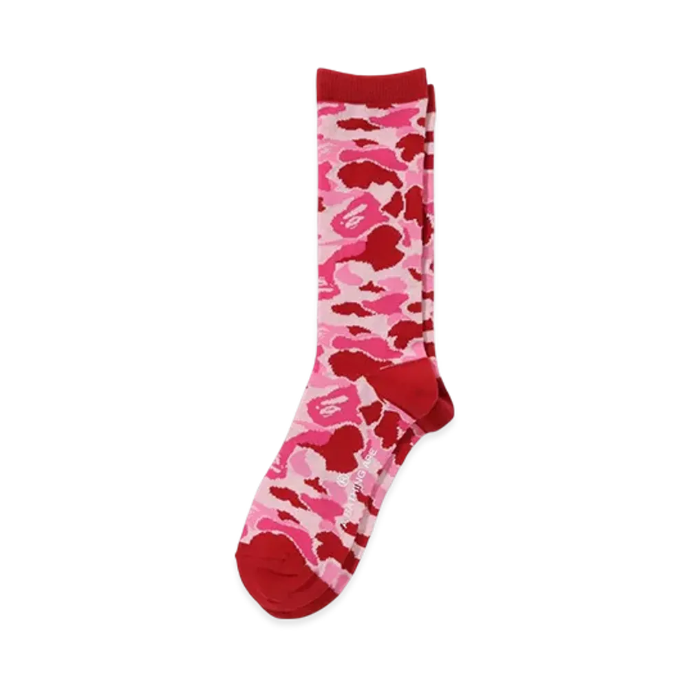 A BATHING APE ABC Camo Jacquard Socks "Pink"