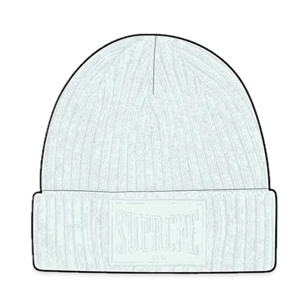 Supreme Overdyed Patch Beanie "Light Blue"