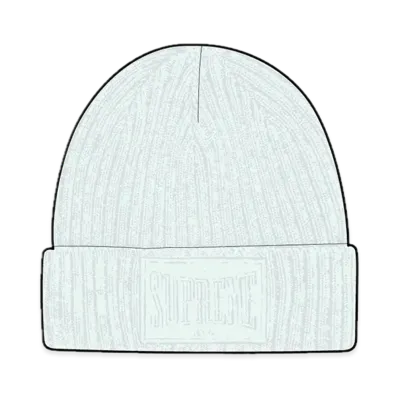 Supreme Overdyed Patch Beanie "Light Blue"